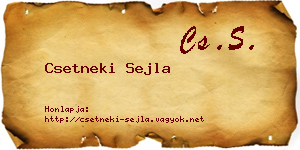Csetneki Sejla névjegykártya